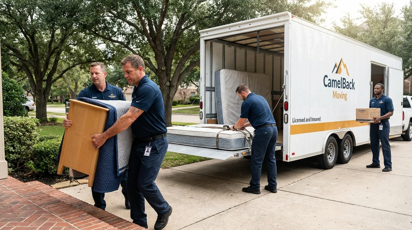 Crew loading residential truck for cross-state move from Pinch, WV