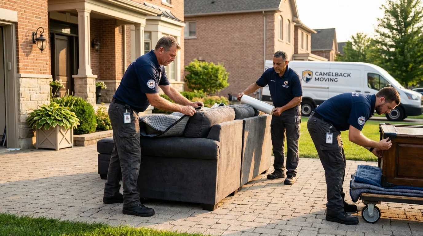 Large estate moving crew wrapping furniture in Pinch, WV